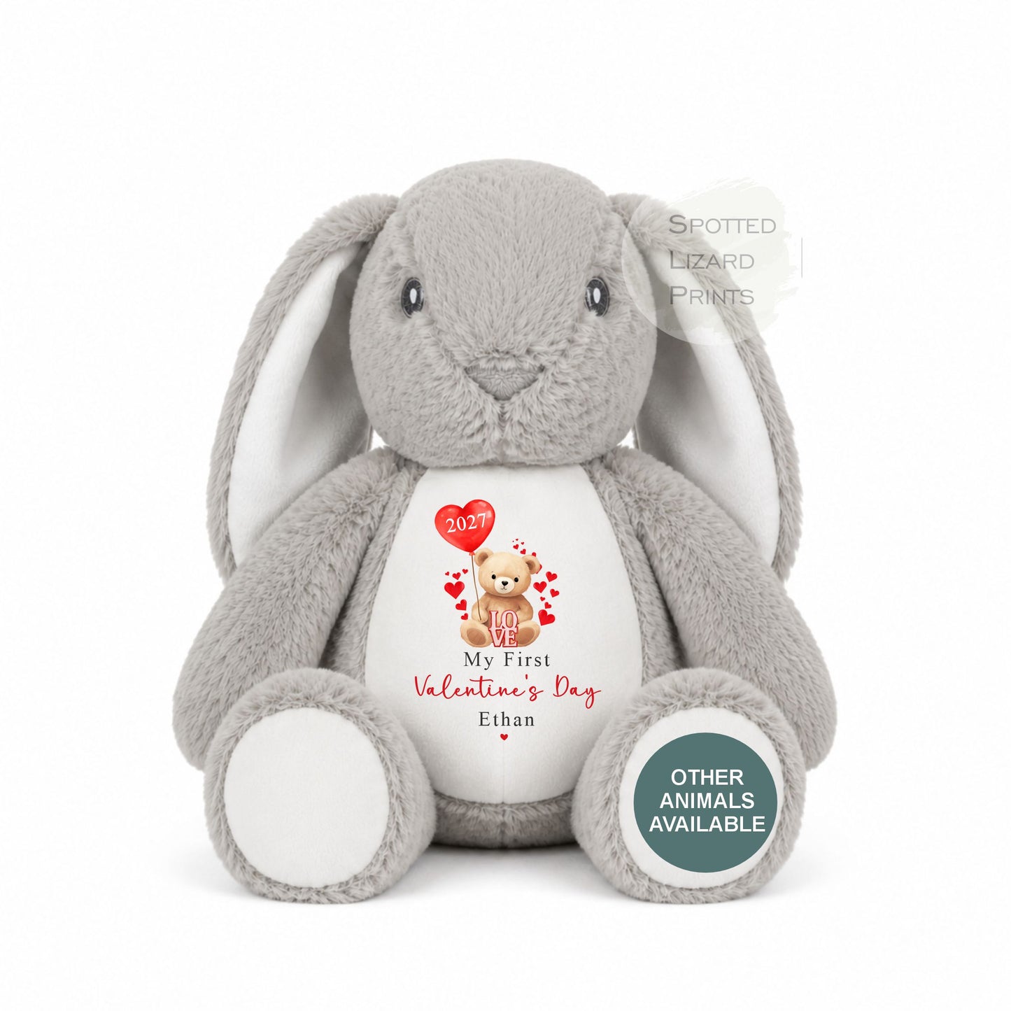 Personalised Valentines Teddy Bear, personalised Valentines Gift, Gift for Girlfriend, Valentines Day soft Toy, Gift for Her