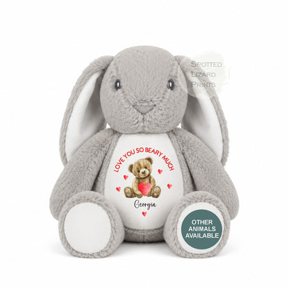 Personalised First Valentines Teddy Soft Toy, personalised Valentines Gift, Valentines Day soft Toy, Gift for Her, Our little Valentine