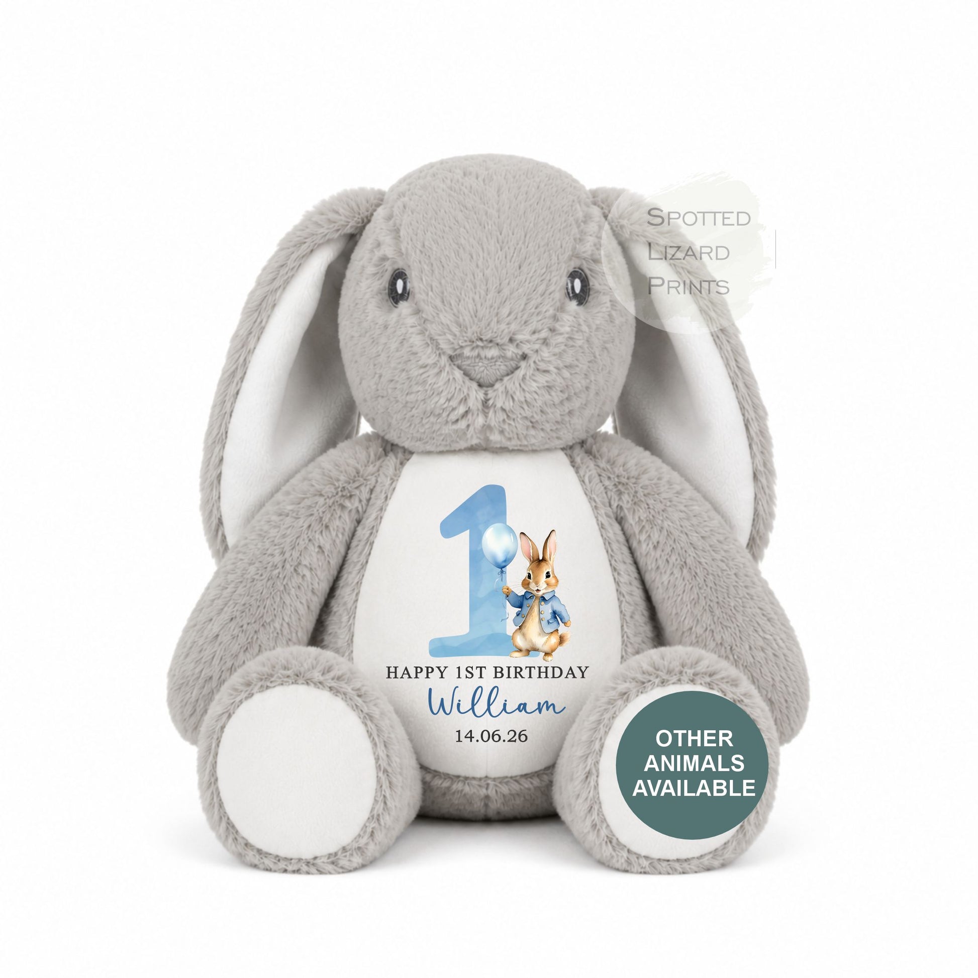 Personalised First Birthday , 1st Birthday Gift Boy Teddy, 1st Baby Boy, Birthday Present, Personalised 1st Birthday Soft Toy
