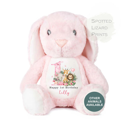 Personalised 1st Birthday Teddy | Baby First Birthday Gift | Custom Name Soft Toy | Kids Cuddly Toy Keepsake | Personalised Baby Gift UK