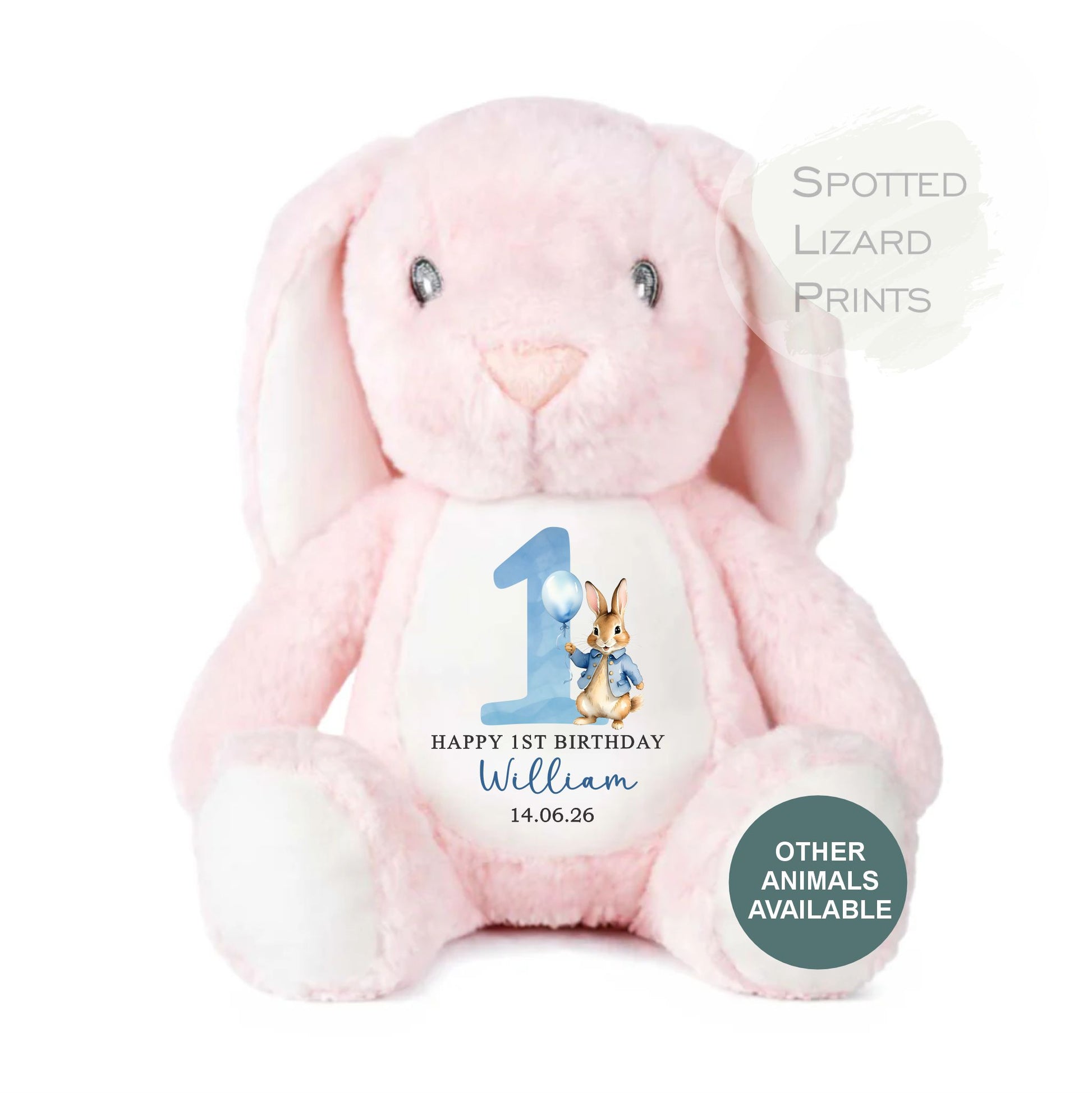 Personalised First Birthday , 1st Birthday Gift Boy Teddy, 1st Baby Boy, Birthday Present, Personalised 1st Birthday Soft Toy