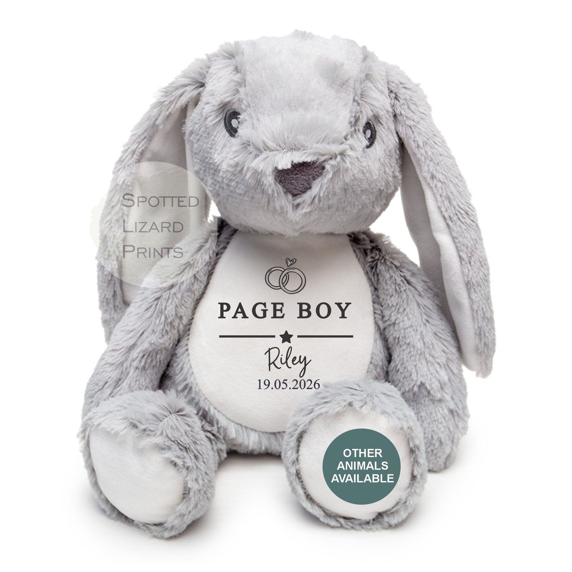 Thankyou teddy for page boys. Personalised Teddy for kids.