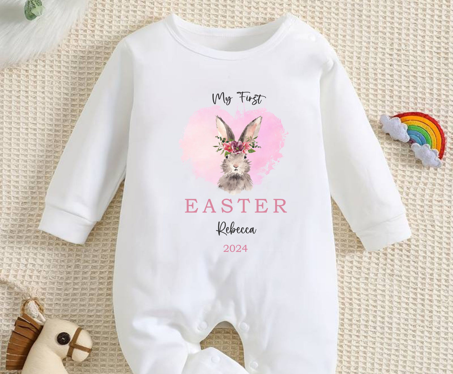 baby my first easter romper suit