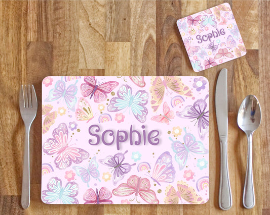 personalised butterfly placemat