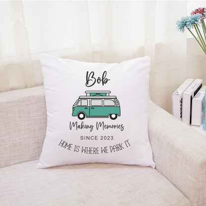 green personalised camper van pillow