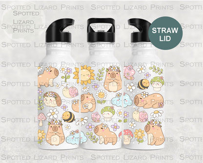 Personalised Capybara Water Bottle - Personalised water Bottle Kids - Personalised water Bottle for Kids - Kids personalised Water Bottle