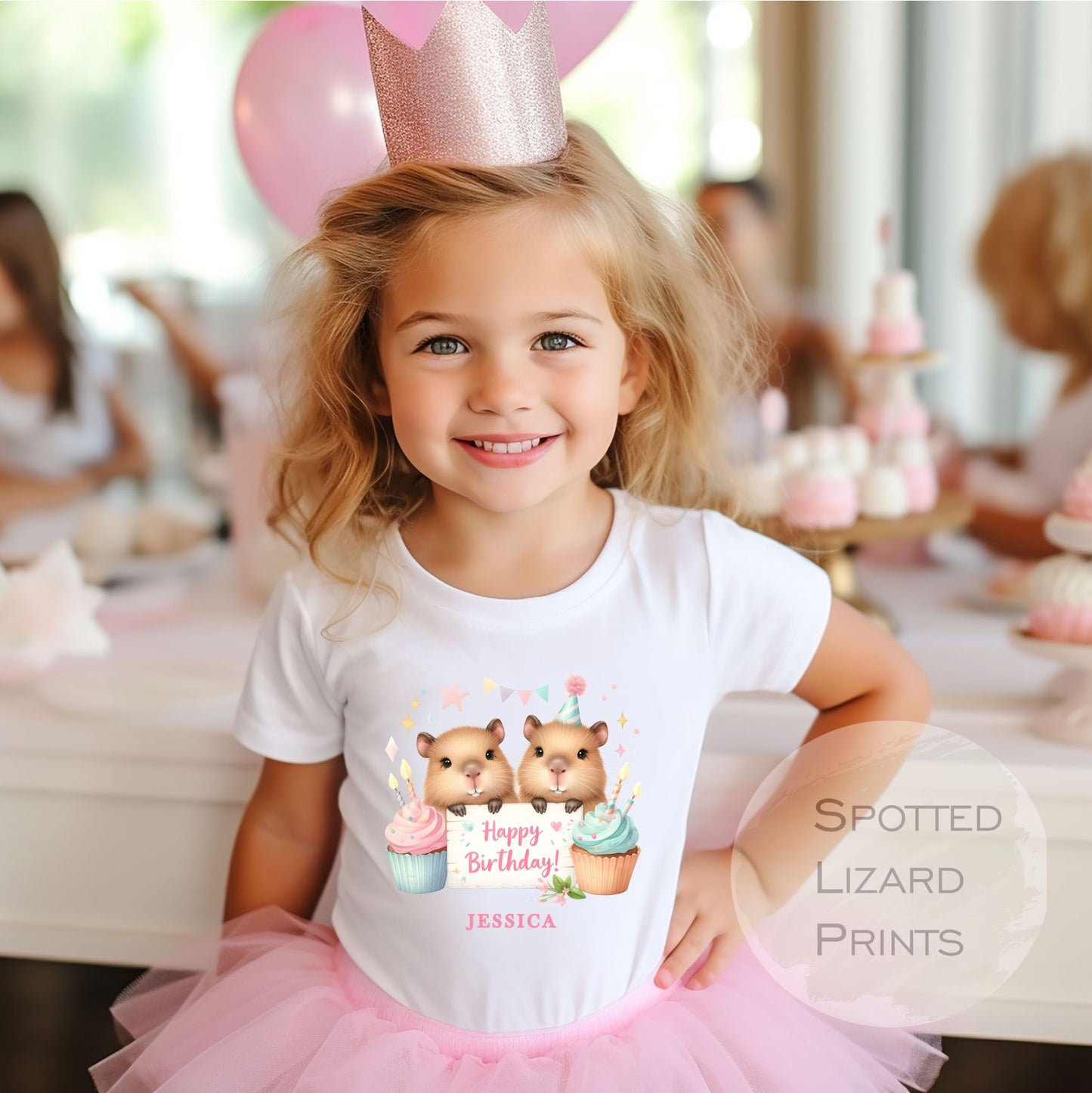 Personalised Capybara Birthday T-shirt, First Birthday shirt, Birthday Capybara - Birthday Gifts - Birthday Girl T-shirt