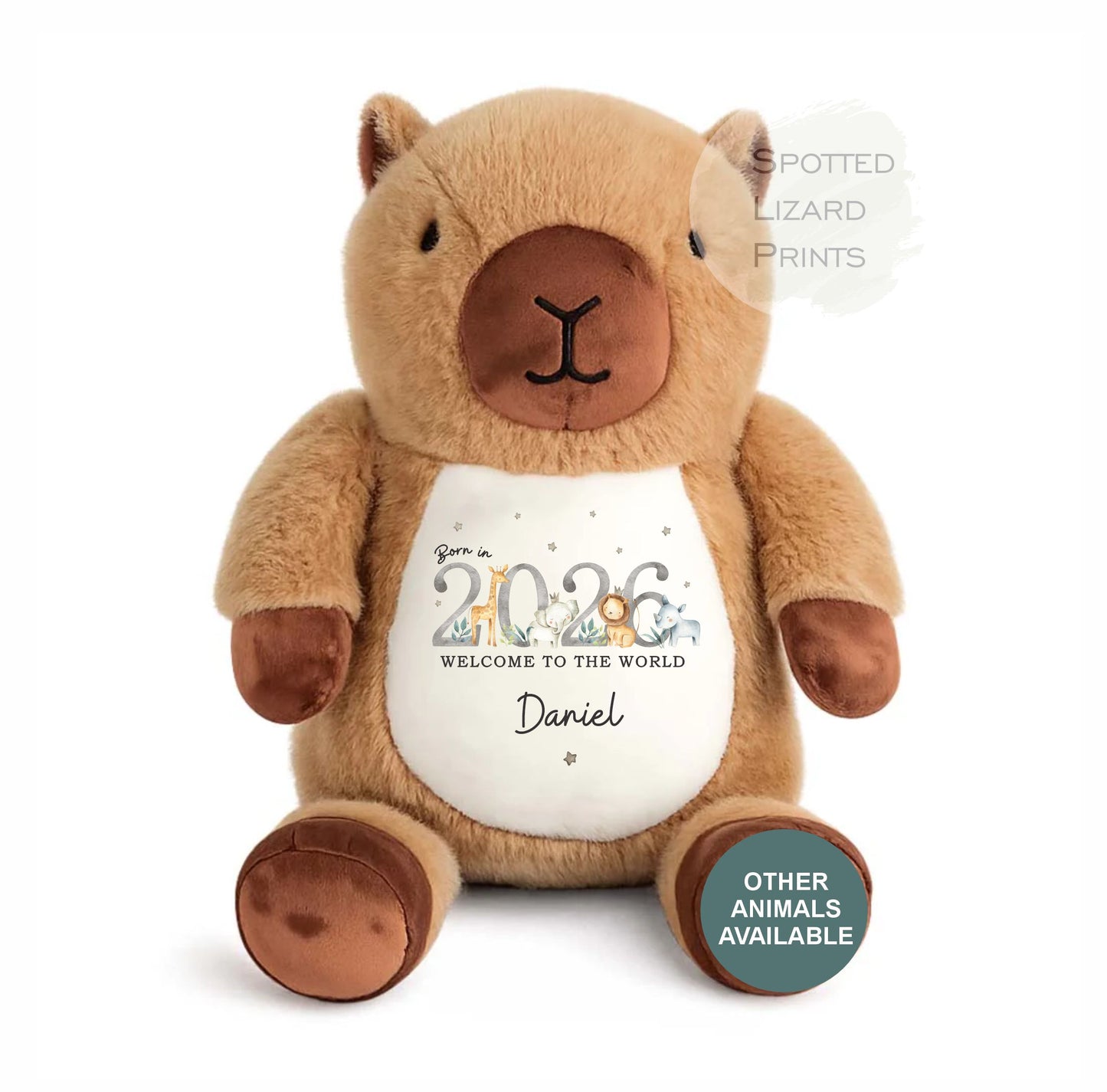 Personalised Born in 2026 Soft Toy Name, Welcome to the World - Baby Shower - Baby Gift - Baby Girl Baby Boy - personalised baby gift