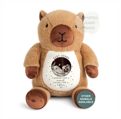 Personalised Baby Loss Memorial Teddy with Scan Photo, Baby Name, Miscarriage Keepsake, Pregnancy Loss Memorial Gift, Bereavement Gift