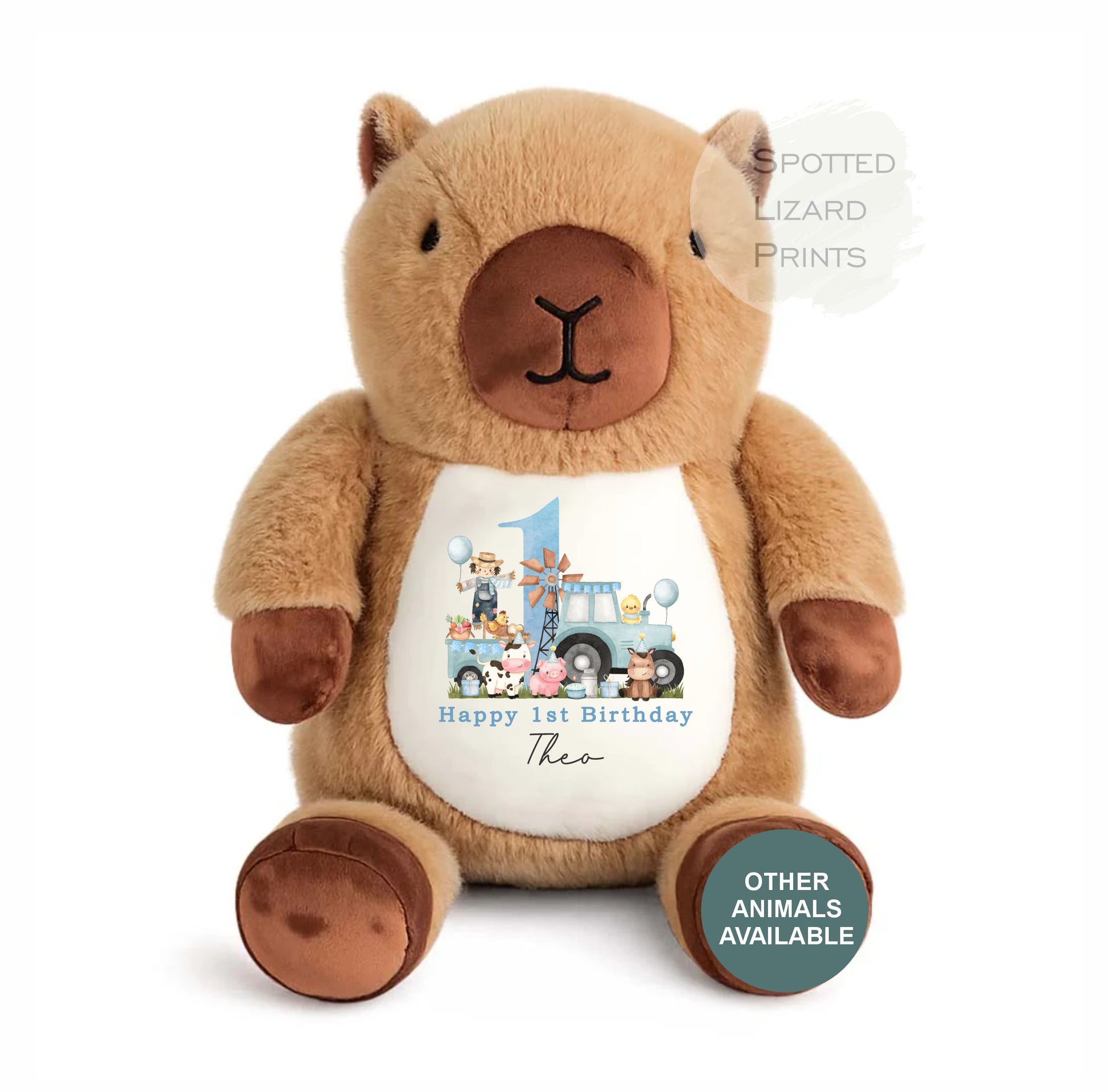 Personalised First Birthday Farm, Tractor 1st Birthday Gift Girl Teddy, 1st Baby Girl, Birthday Present, Personalised 1st Birthday Soft Toy
