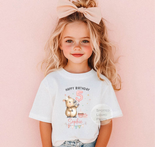 Personalised Capybara Birthday T-shirt, First Birthday shirt, Birthday Capybara - Birthday Gifts - Birthday Girl T-shirt
