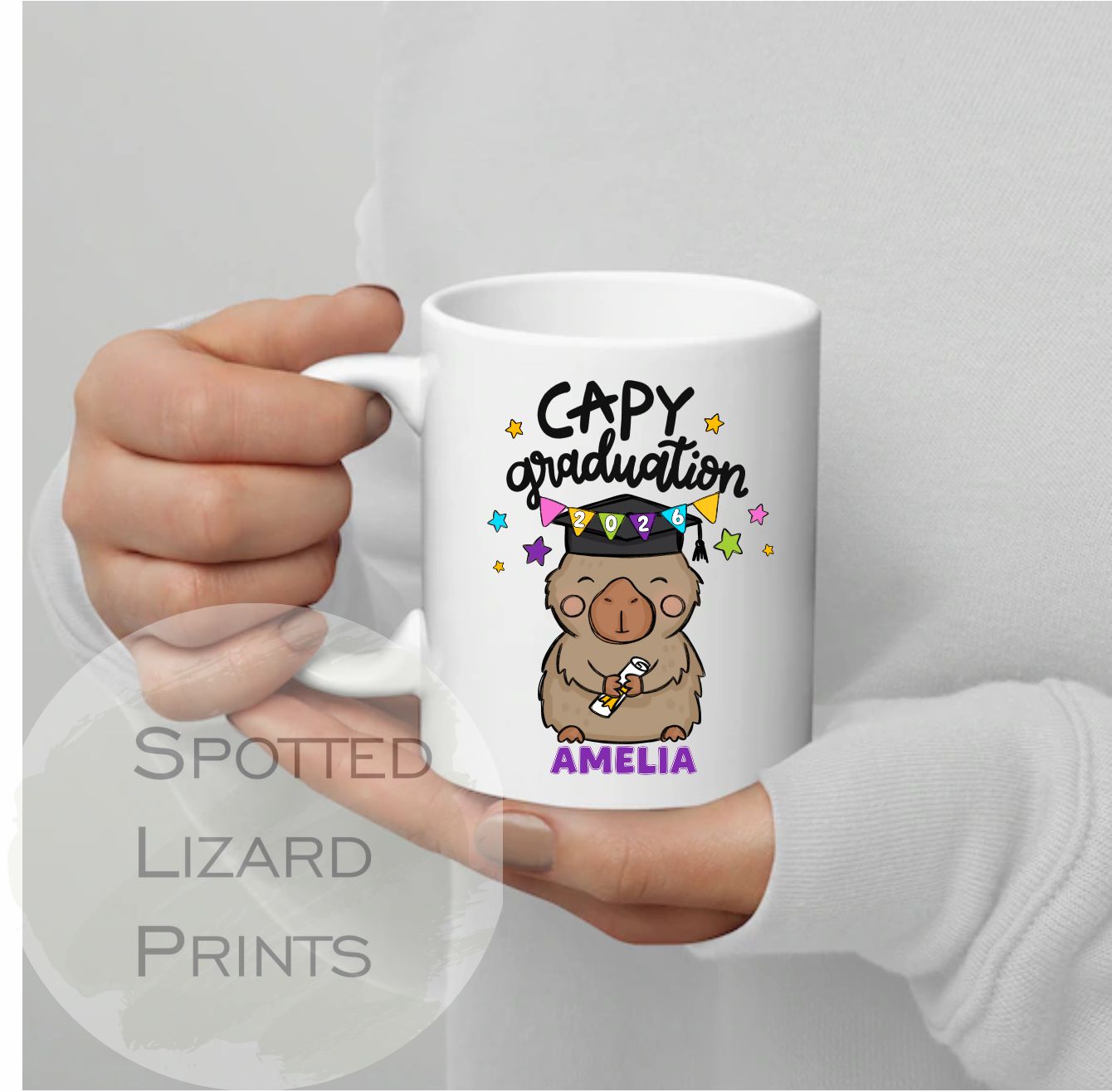Personalised Capybara Graduation mug