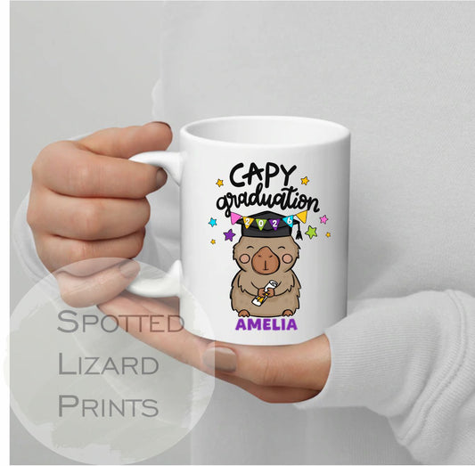 Personalised Capybara Graduation mug