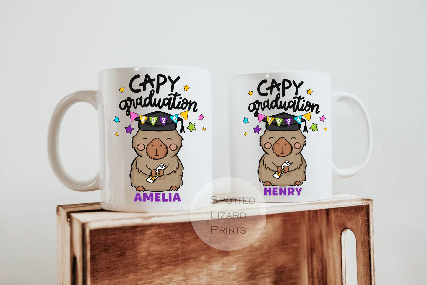 Personalised Capybara Graduation mug