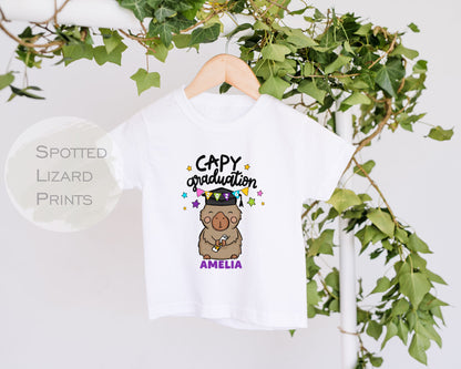 Personalised Capybara Graduation T-shirt