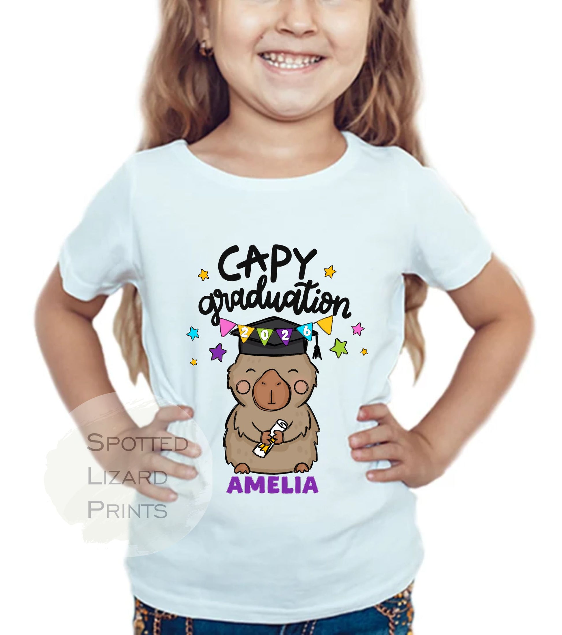 Personalised Capybara Graduation T-shirt