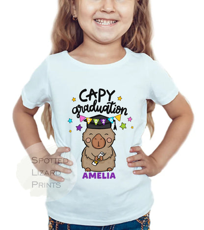 Personalised Capybara Graduation T-shirt