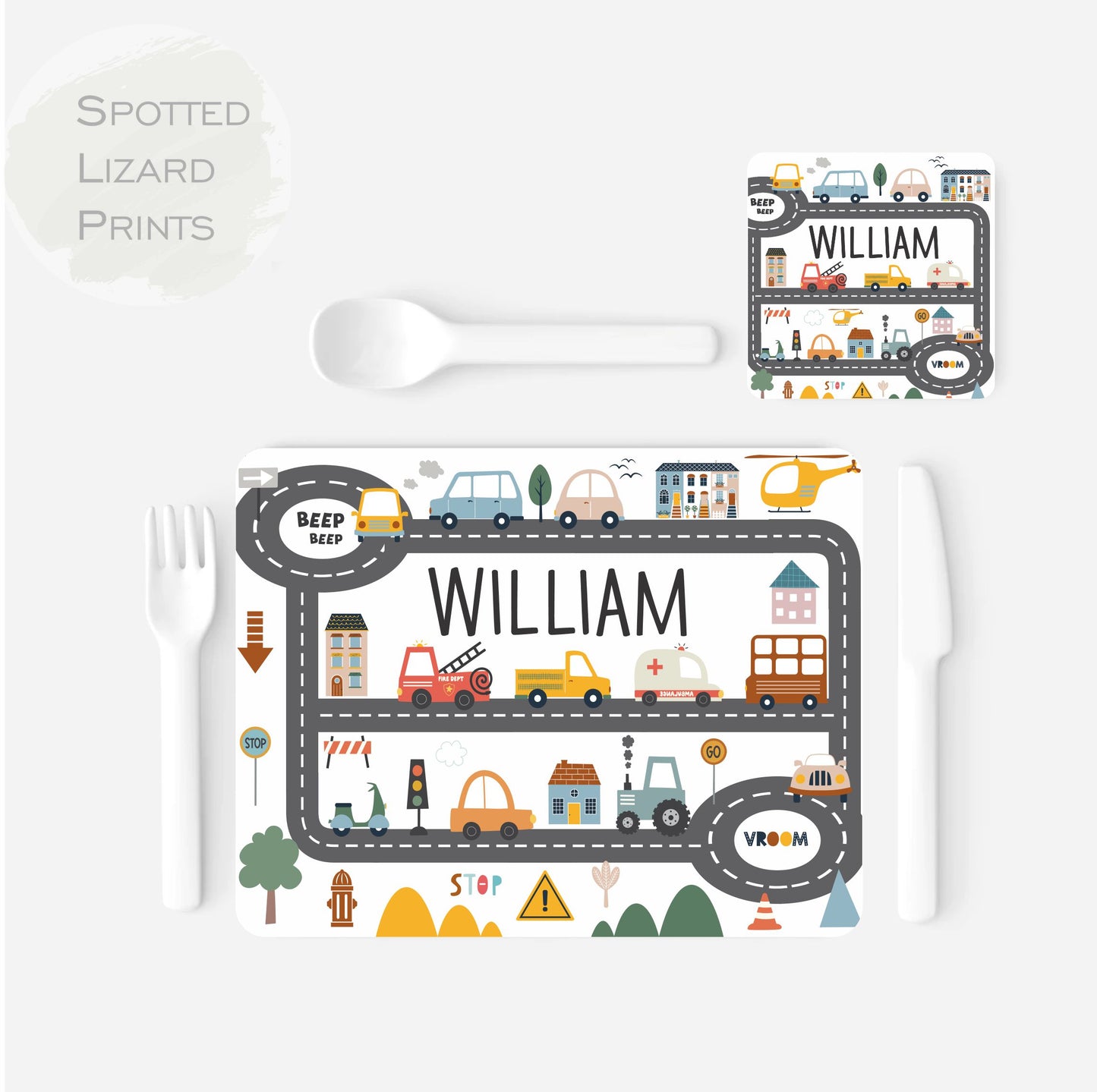 Personalised Car themed placemat