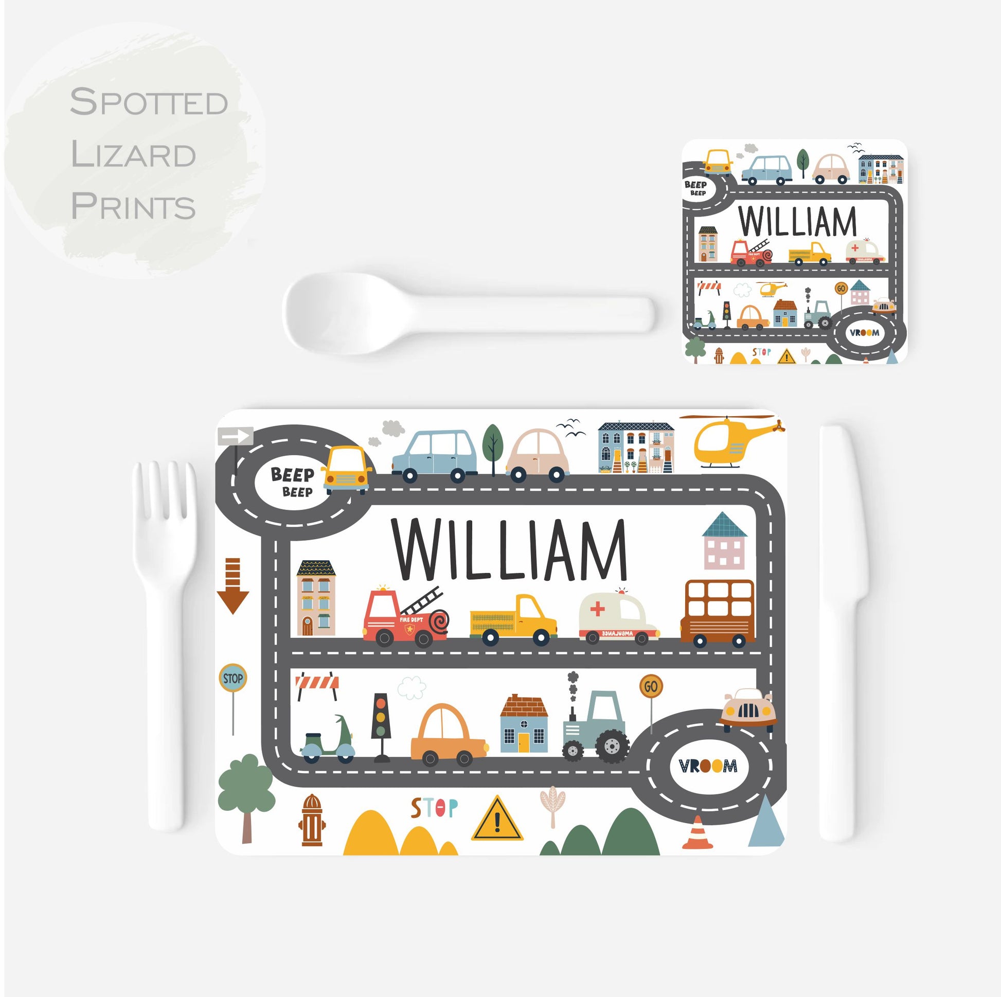 Personalised Car themed placemat