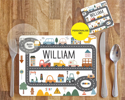 Personalised Car themed placemat