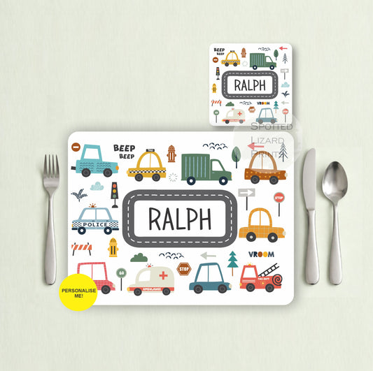 Gift for Kids - Personalised Placemat - Placemat and Coast set - Personalised Tableware - Personalised Coaster - 