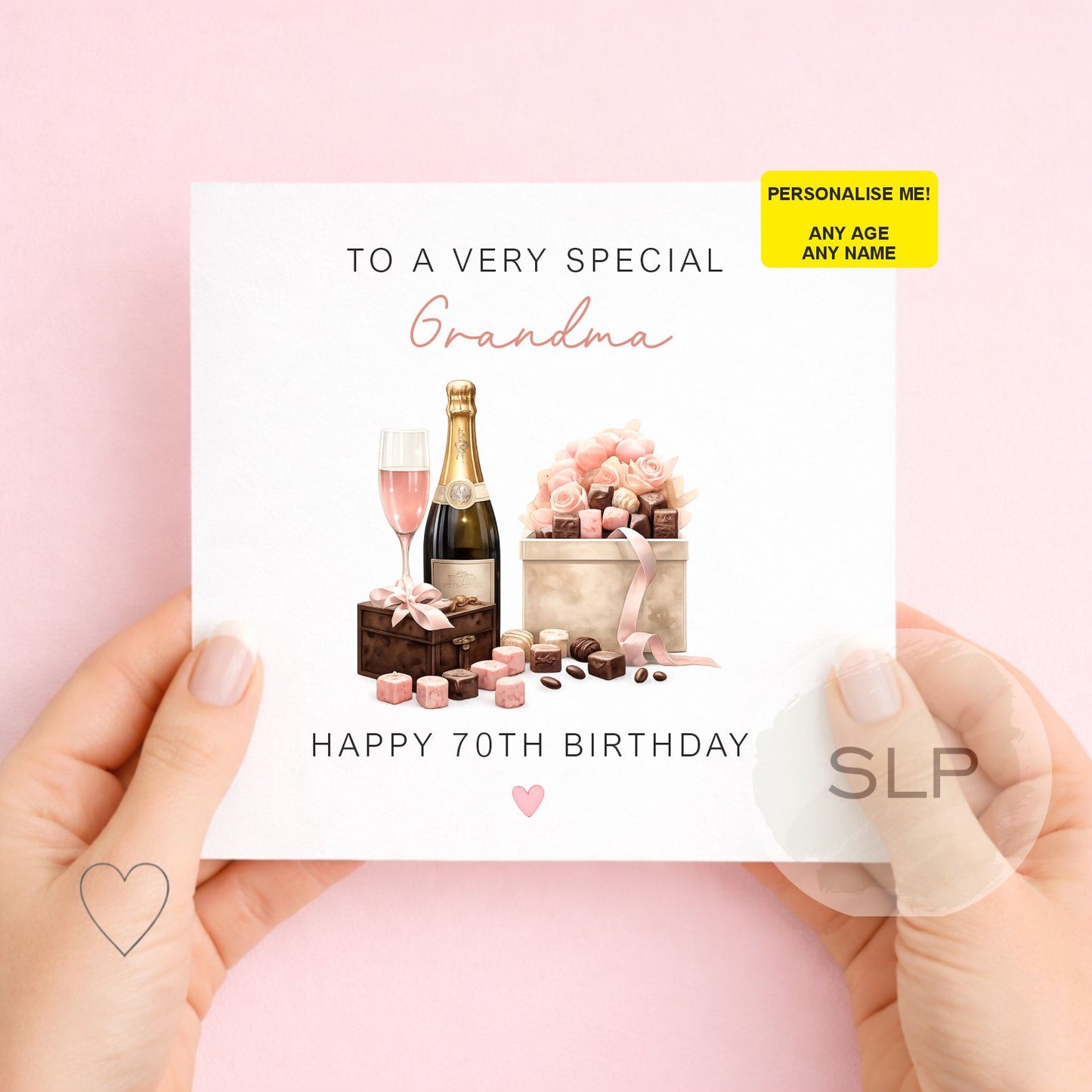 Happy Birthday Personalised Card Female Beautiful And Elegant Ladies Birthday Balloon Roses Design Customised Name And Age