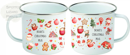 enamel christmas mug