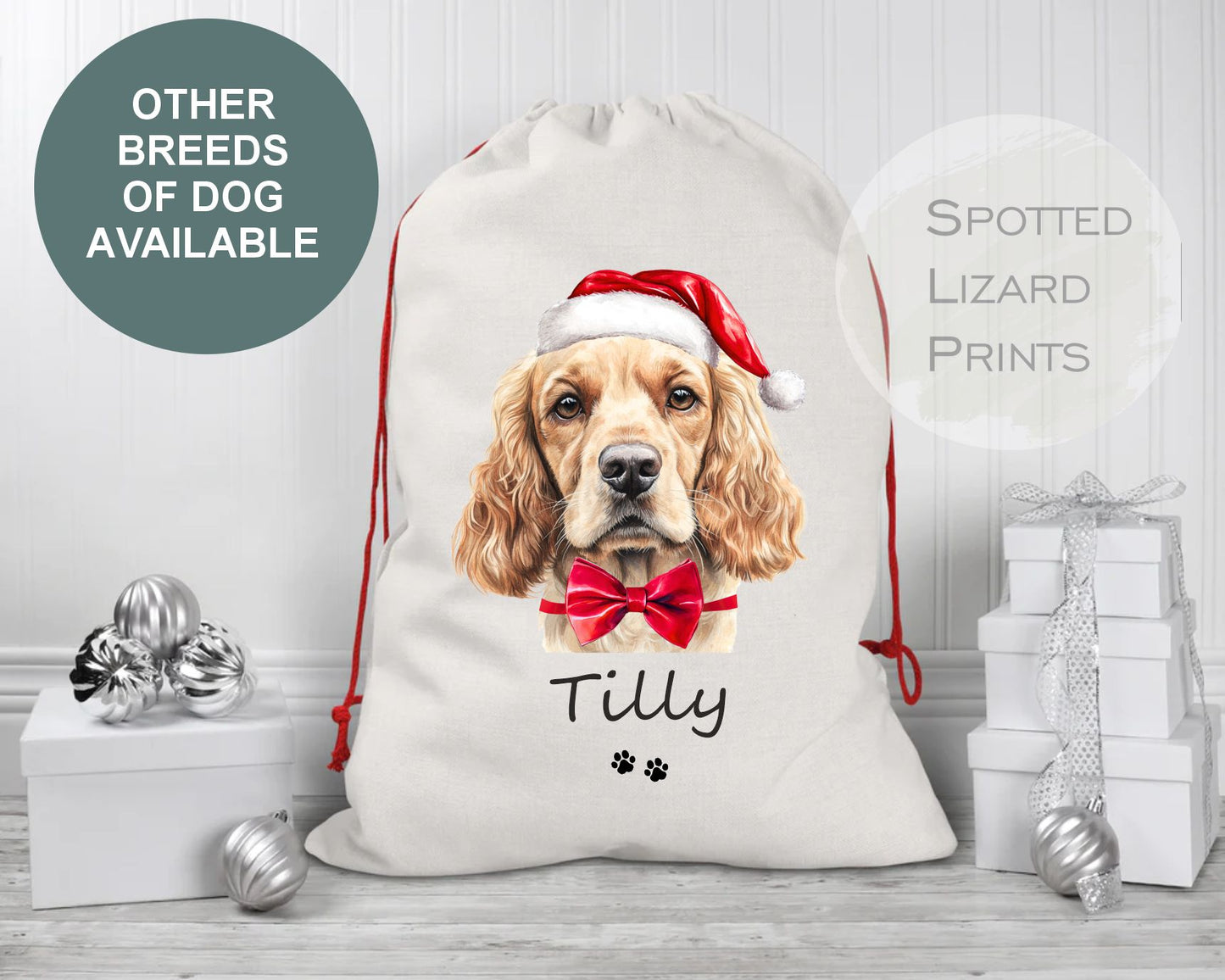 Dog Santa Sack with name of dog