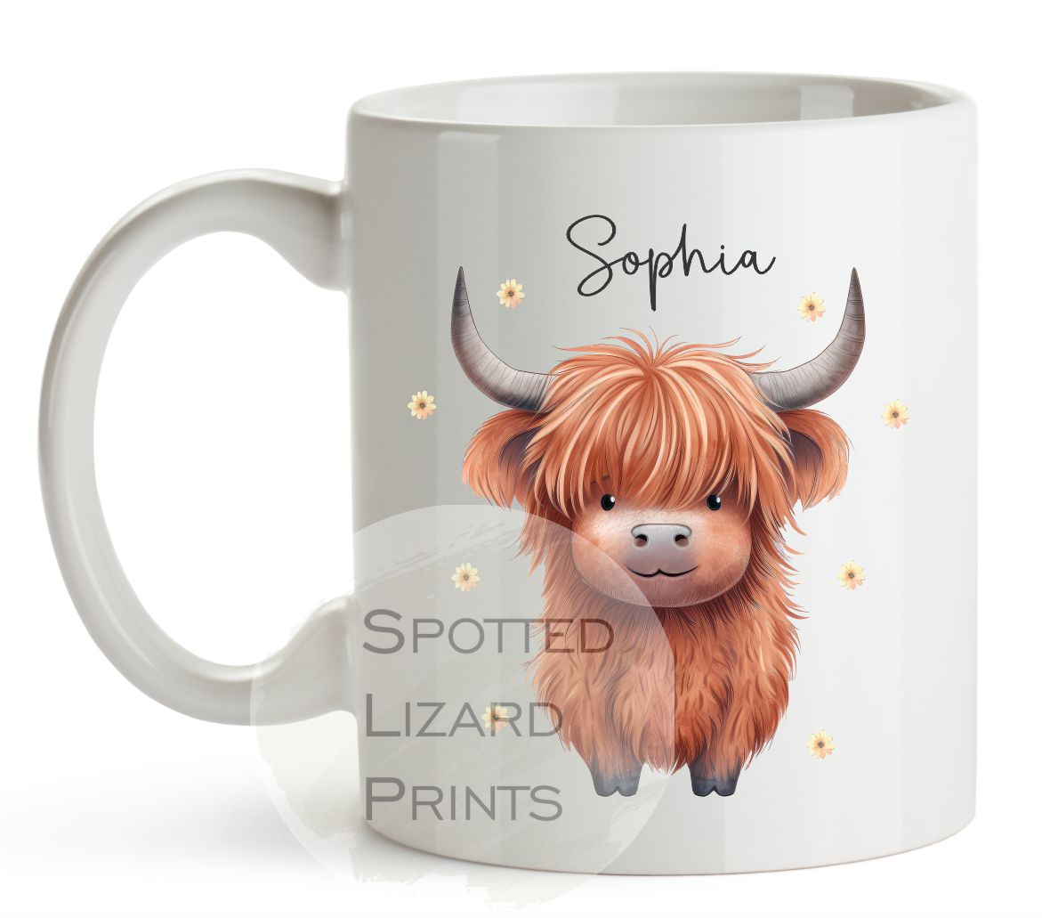 Personalised Highland Cow mug