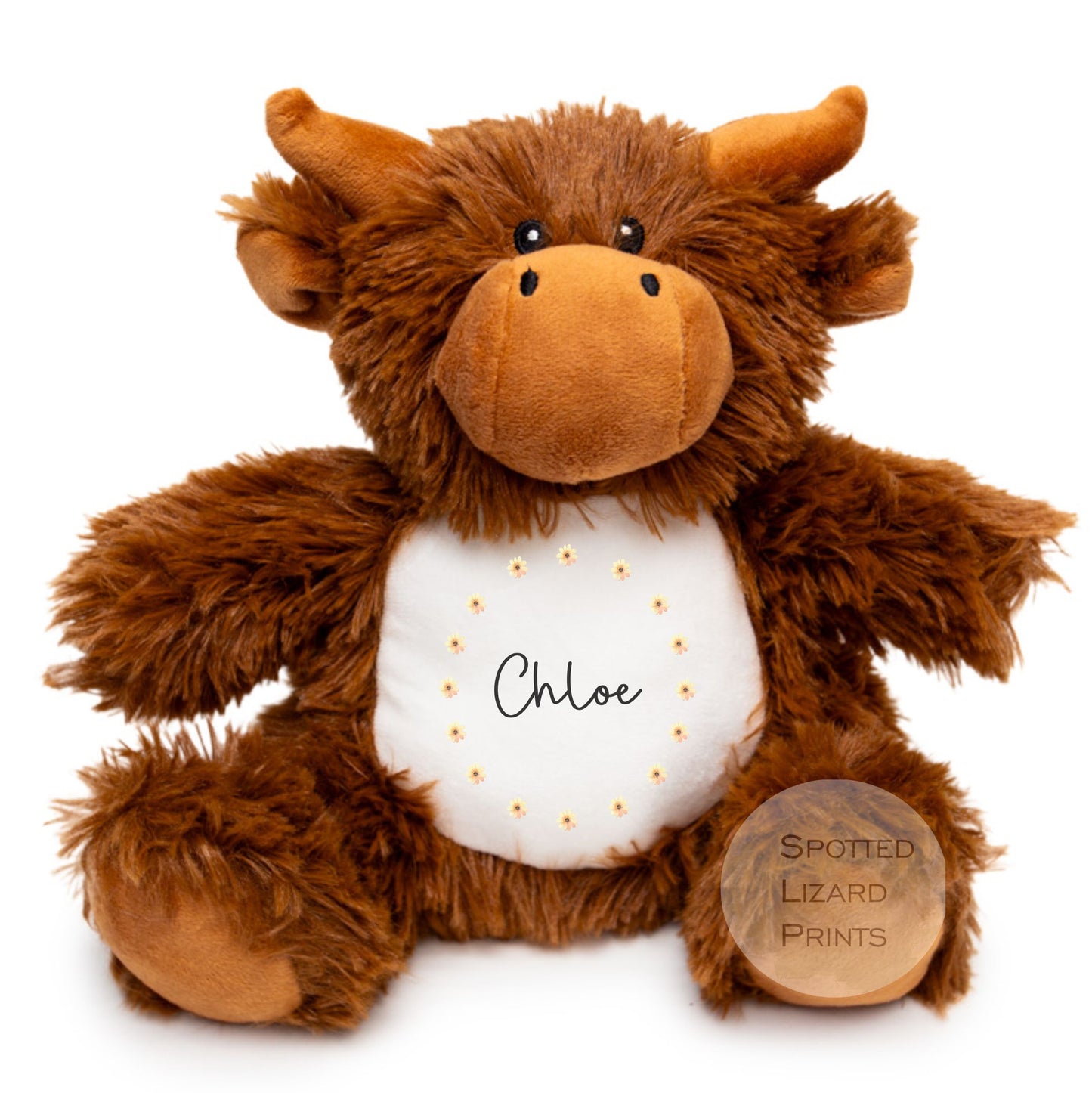 Personalised Highland Cow soft toy, highland cow teddy