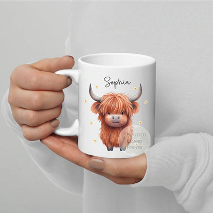 Personalised Highland Cow ceramic mug