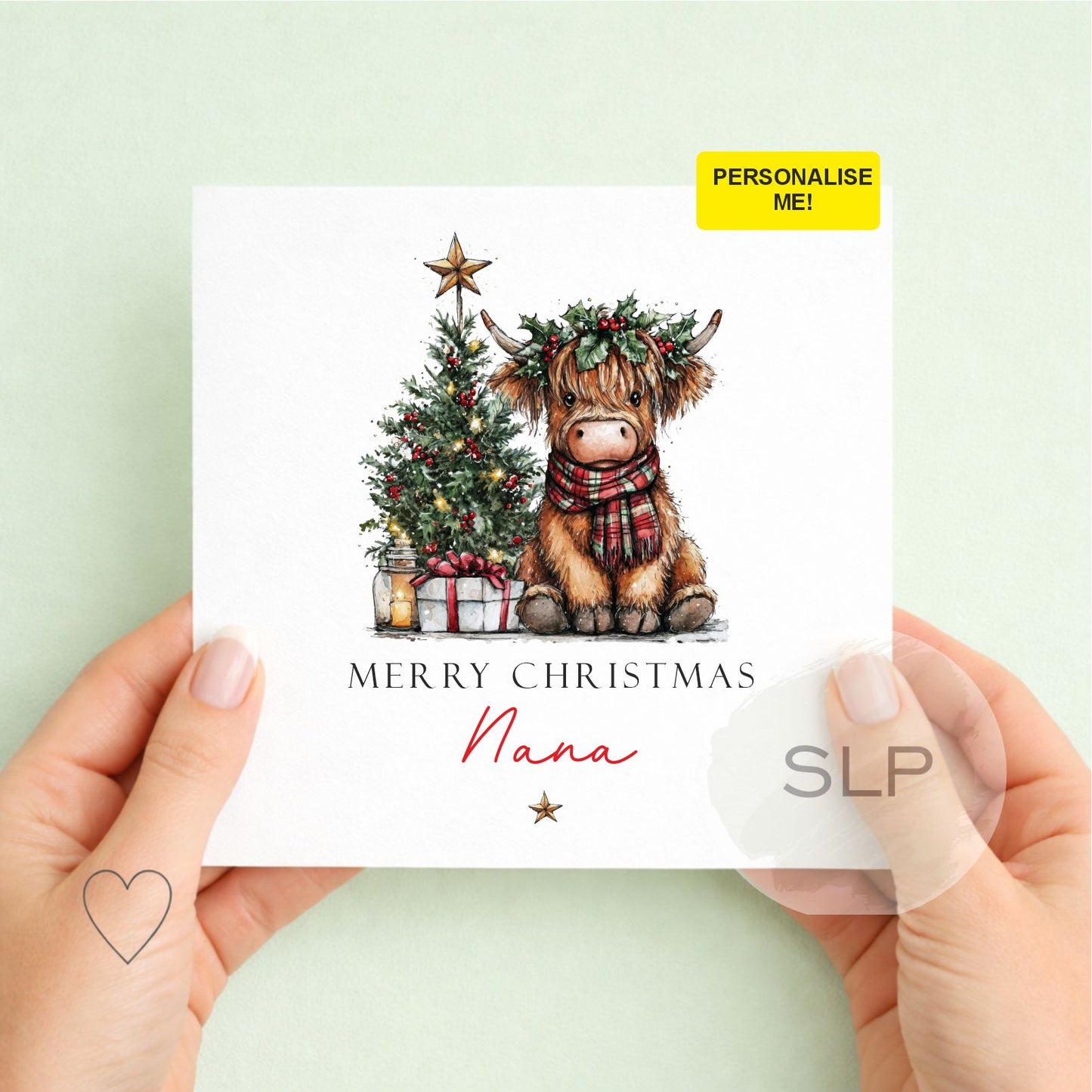 Personalised Highland Cow Christmas Card