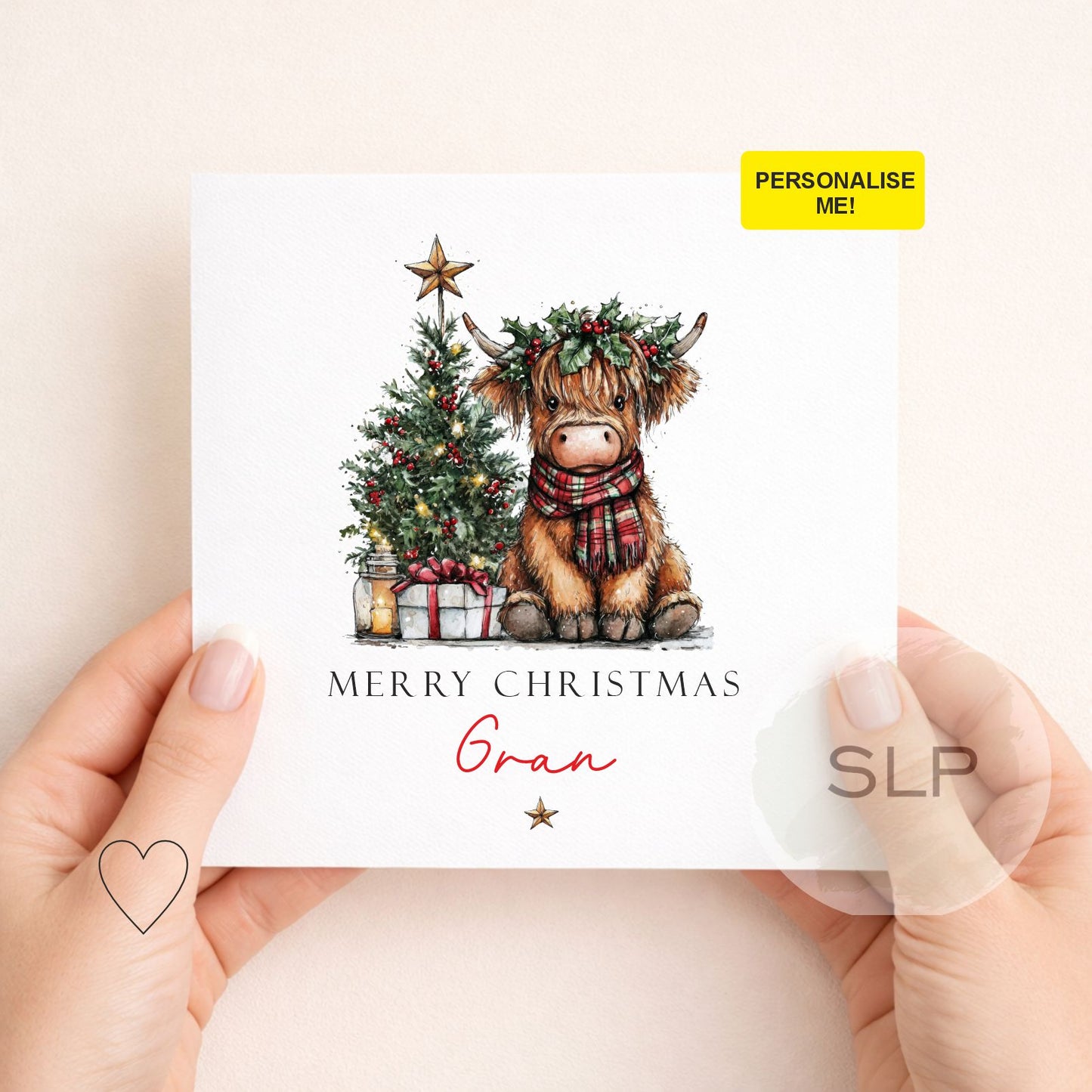 Personalised Highland Cow Christmas Card