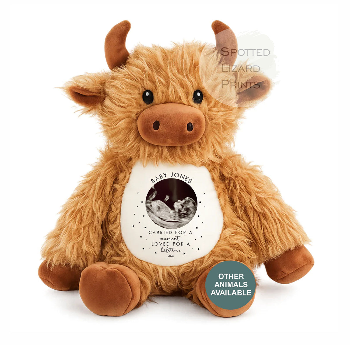 Personalised Baby Loss Memorial Teddy with Scan Photo, Baby Name, Miscarriage Keepsake, Pregnancy Loss Memorial Gift, Bereavement Gift