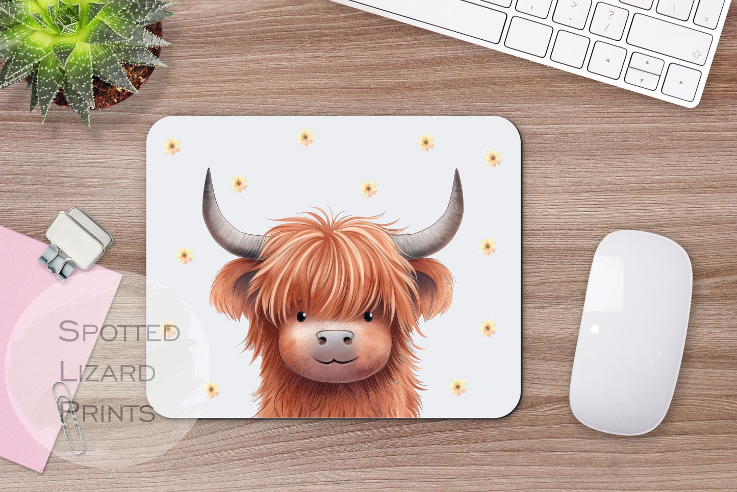 personalised highland cow mouse mat