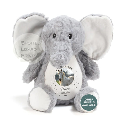 Memory Soft Toy - A Cuddle From Heaven - Memory Gift - Pet Photo Gift Bereavement Loss of Loved One - Sympathy - Pet in Heaven Loss of Pet