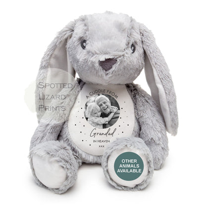 Memory Soft Toy - A Cuddle From Heaven - Memory Gift - Memorial Photo Gift Bereavement Loss of Loved One - Sympathy - Grandparent in Heaven