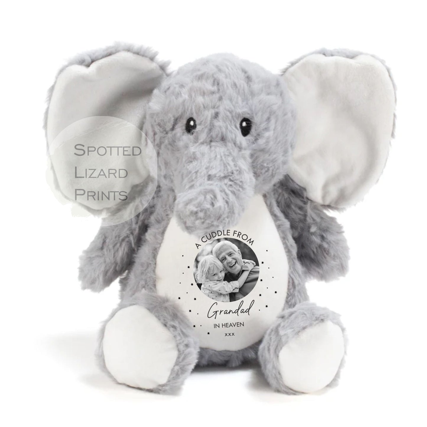 Memory Soft Toy - A Cuddle From Heaven - Memory Gift - Memorial Photo Gift Bereavement Loss of Loved One - Sympathy - Grandparent in Heaven