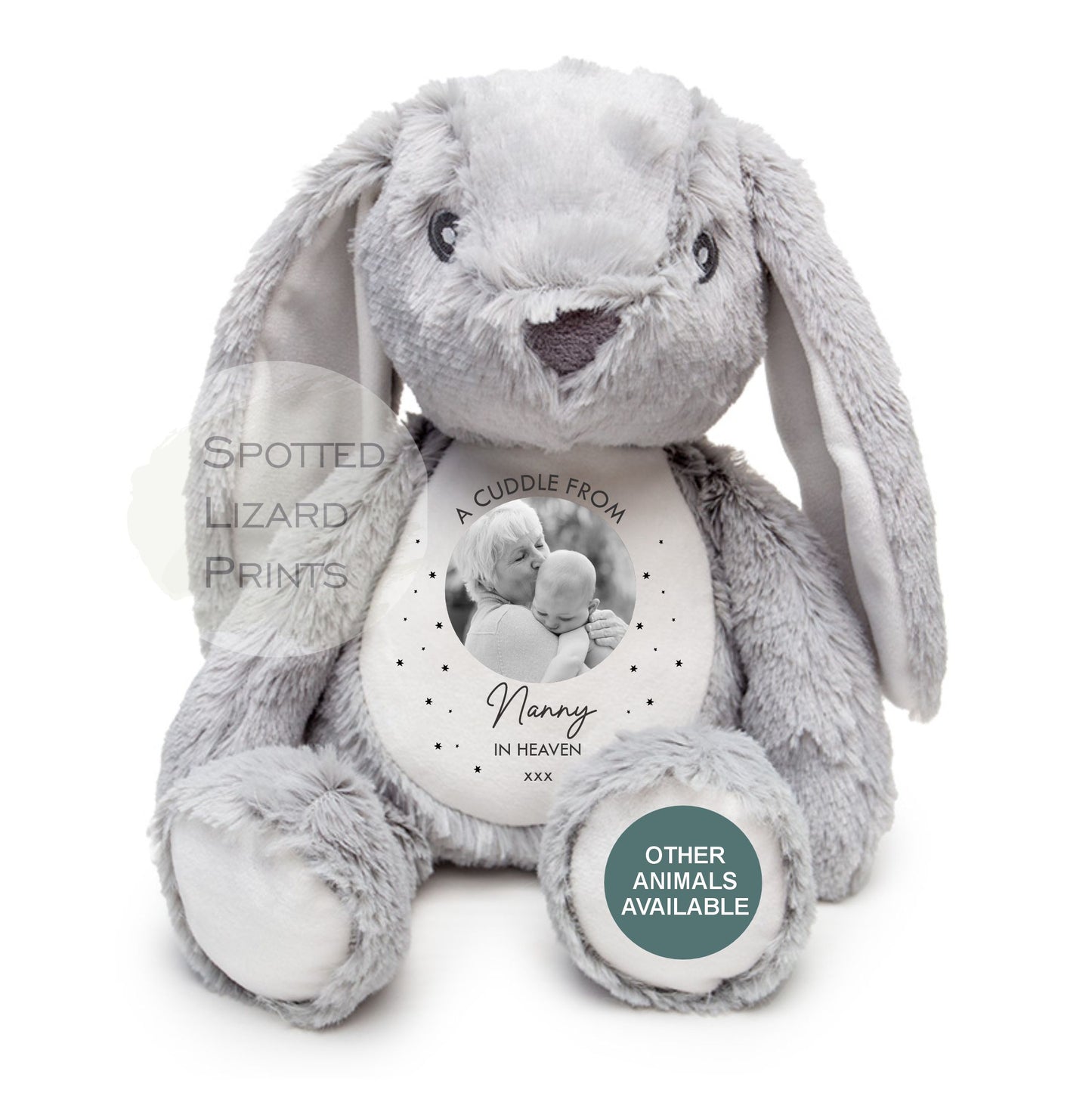 Memory Soft Toy - A Cuddle From Heaven - Memory Gift - Memorial Photo Gift Bereavement Loss of Loved One - Sympathy - Grandparent in Heaven