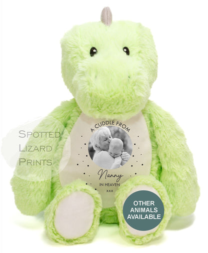 Memory Soft Toy - A Cuddle From Heaven - Memory Gift - Memorial Photo Gift Bereavement Loss of Loved One - Sympathy - Grandparent in Heaven