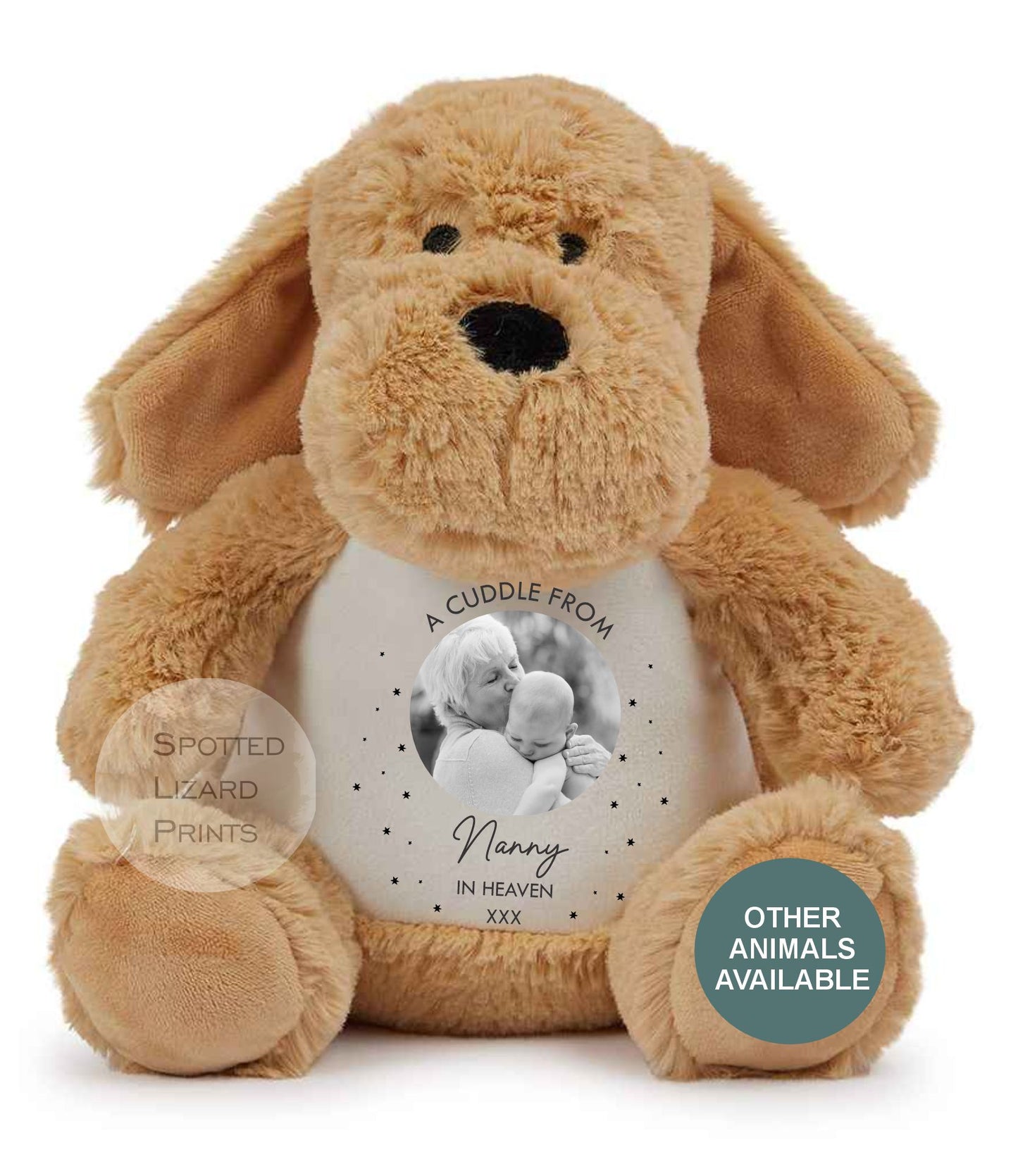 Memory Soft Toy - A Cuddle From Heaven - Memory Gift - Memorial Photo Gift Bereavement Loss of Loved One - Sympathy - Grandparent in Heaven