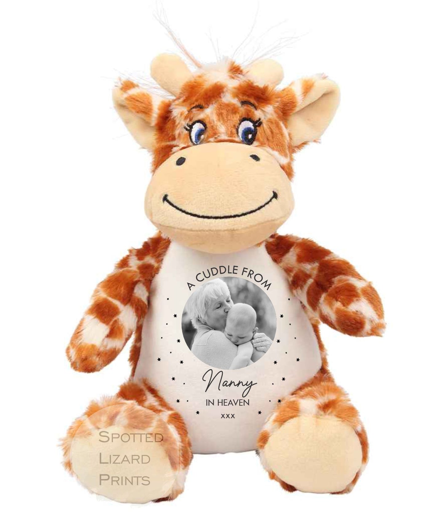 Memory Soft Toy - A Cuddle From Heaven - Memory Gift - Memorial Photo Gift Bereavement Loss of Loved One - Sympathy - Grandparent in Heaven
