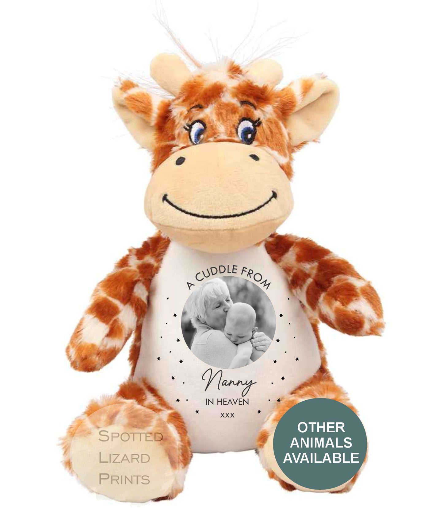 Memory Soft Toy - A Cuddle From Heaven - Memory Gift - Memorial Photo Gift Bereavement Loss of Loved One - Sympathy - Grandparent in Heaven