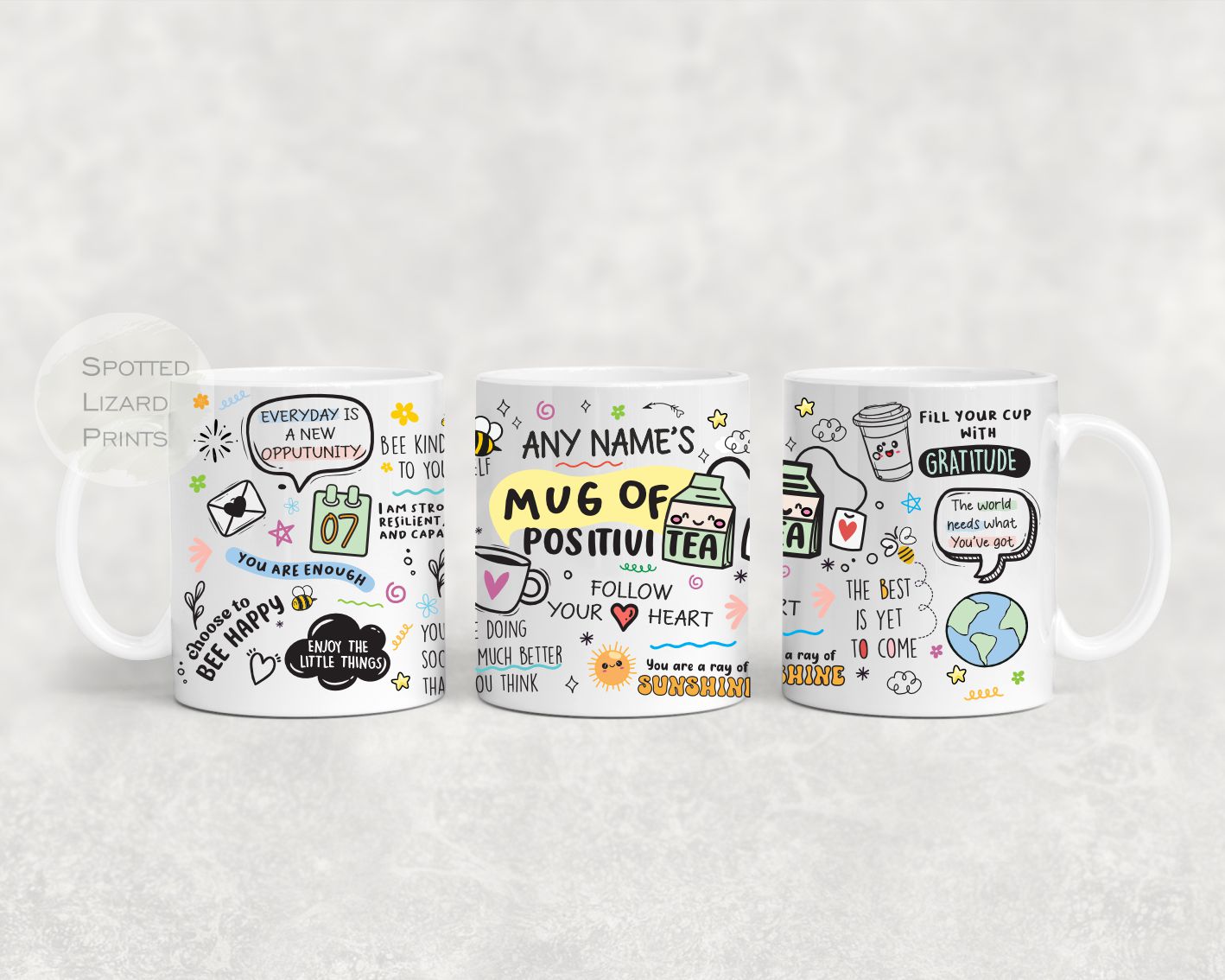 personalised mug of positivitea