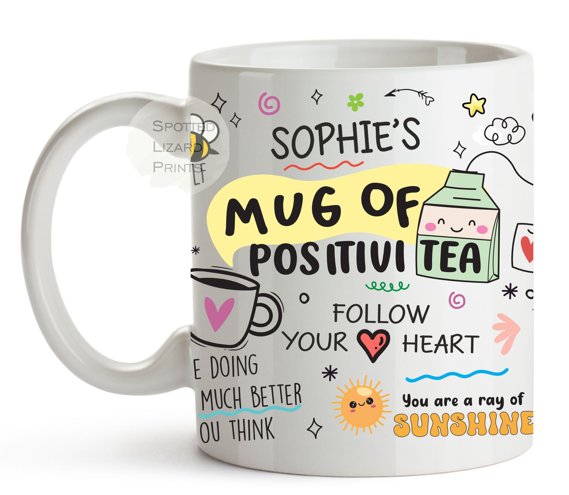 personalised mug of positivitea