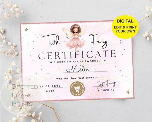 Tooth Fairy certificate