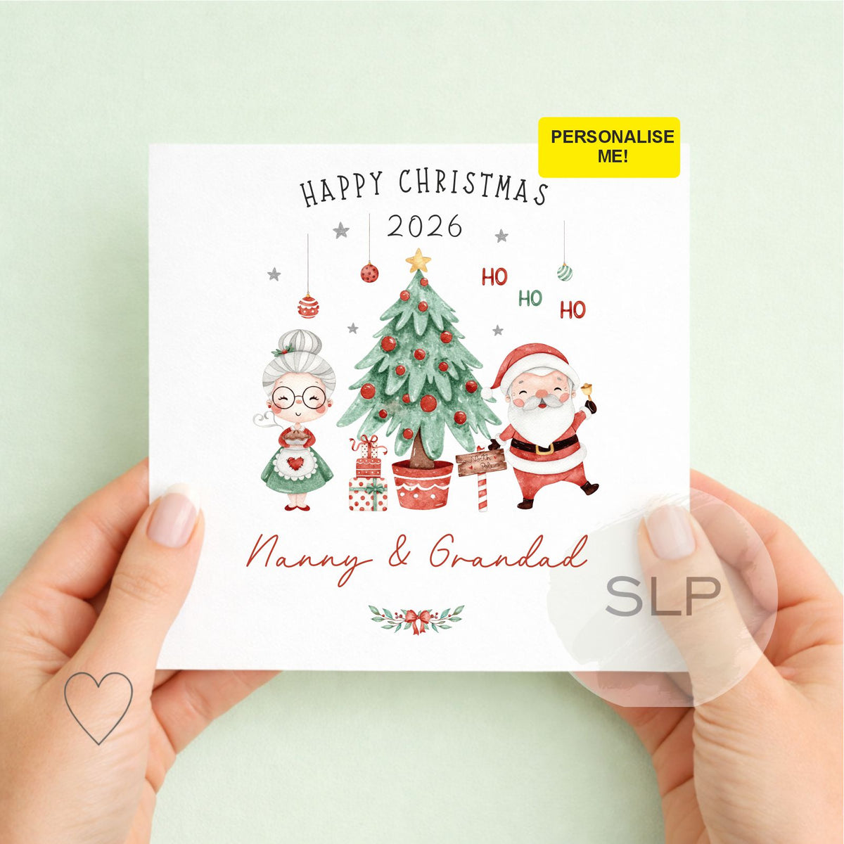Personalised Nanny & Grandad Christmas Card