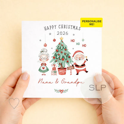 Personalised Nanny & Grandad Christmas Card