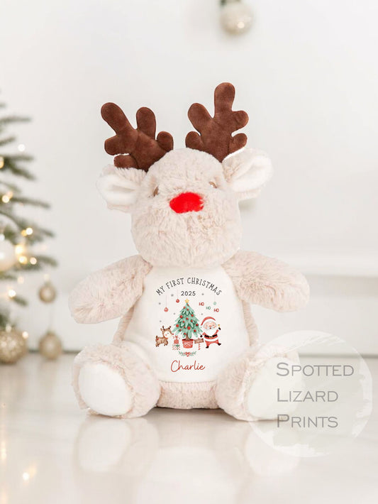 Personalised First Christmas Reindeer Teddy