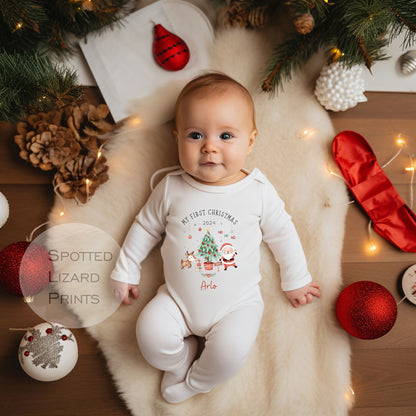 My first Christmas personalised baby romper